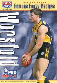 1999 Don Smallgoods AFL Pro Squad Famous Footy Recipes Series 2 #14 John Worsfold Front